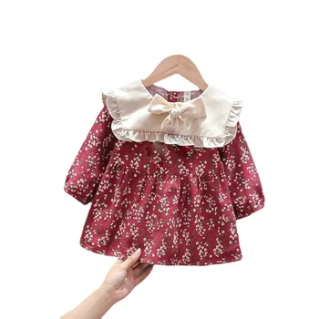 0-4 года цветочная мода весна платья для девочек винтаж одежда для девочек модная одежда для детского платья