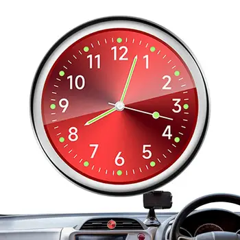 1 шт. Светящиеся кварцевые круглые автомобильные часы Наклеиваемые электронные часы Приборная панель Серебристое украшение для автомобилей Автомобильные аксессуары