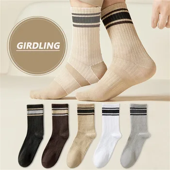 10 пар осень-зима модные носки для мужчин Белые спортивные чулки средней длины Комплект хлопчатобумажных носков с высокой талией
