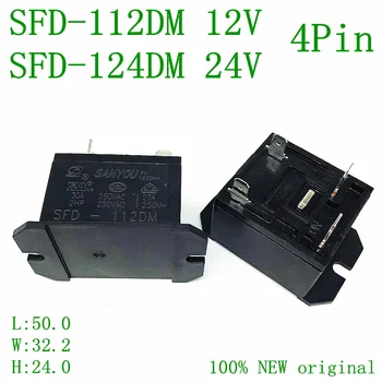 10шт 100% оригинал новый SFD-112DM 12 В постоянного тока SFD-124DM 24 В постоянного тока 4 контакта 30 А Реле питания постоянного тока 12 В 24 В Сменное HF37F-012-1H HF37F-024-1H