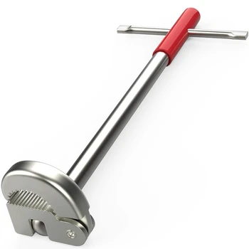 11-дюймовый гаечный ключ для смесителя для раковины, гаечный ключ для раковины для ограниченного пространства с противоскользящим силиконом, емкость от 3/8 до 1-1/4 дюйма Прочная губка