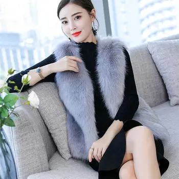 2023 Новый осенне-зимний жилет из искусственного меха из искусственной элегантной шерсти для женщин пальто T236