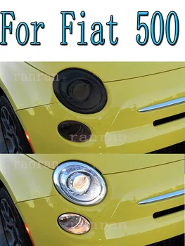 2X Автомобильные фары Защита Тонировочная пленка Дымчатый черный TPU Защитные прозрачные наклейки для Fiat 500 Abarth 2013-2022 Аксессуары