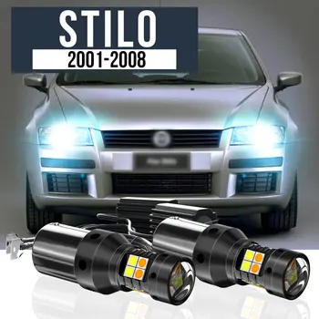 2x светодиодный двухрежимный указатель поворота + дневные ходовые огни blub DRL Canbus Аксессуары для Fiat Stilo 2001-2008 2003 2004 2005 2006 2007