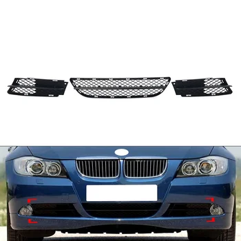 3 шт. Черный комплект решеток переднего нижнего бампера автомобиля для BMW 3 серии E90 E91 325 328 330 2006 2007 2008