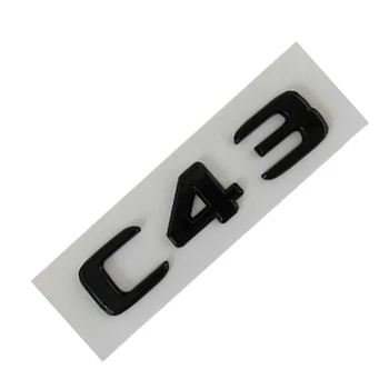 3D ABS Черный логотип C43 Эмблема Буквы Наклейка Паспортная табличка Автомобиль Задний багажник Значок для Mercedes Benz C43 AMG W204 W205 Аксессуары