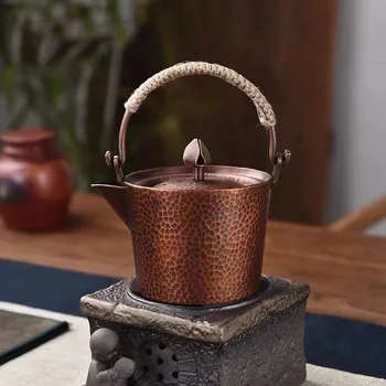 500 мл Чистая медь Кованый чайник Чайник ручной работы Чайник Антикварная посуда Чайная посуда Чайная посуда