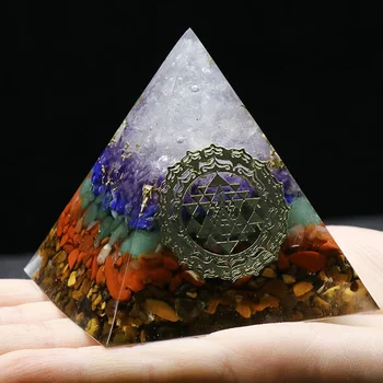 7 Оргонная пирамида чакры для Рэйки Исцеляющие кристаллы и камни Генератор оргонитовой энергии Медитация Балансировка домашнего декора Орнамент