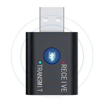 Bluetooth 5.0 Приемник Передатчик 2 В 1 Беспроводной аудио 3,5 мм USB Aux Музыкальный адаптер для автомобильной колонки PC TV