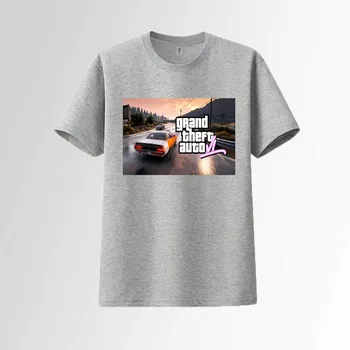 Camiseta con estampado GTA 6 para hombre,, ropa informal de moda,polyester, camiseta fresca de alta calidad
