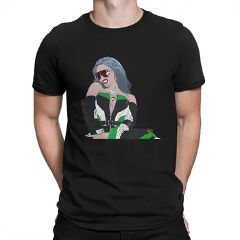 Cardi B Creative TShirt для мужчин Мультяшный круглый воротник Базовая футболка Персонализировать подарки на день рождения Уличная одежда