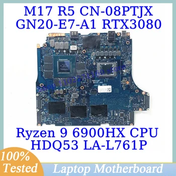 CN-08PTJX 08PTJX 8PTJX Для DELL M17 R5 с процессором Ryzen 9 6900HX LA-L761P Материнская плата для ноутбука GN20-E7-A1 RTX3080 100% проверено хорошо