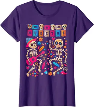 Dia De los Muertos День мертвых Мексиканский скелет Женская футболка с круглым вырезом с длинными рукавами