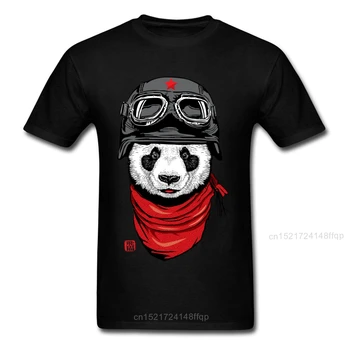 Happy Adventurer Футболка Panda Pilot Футболка Панк Футболка Мультяшная одежда Мужчины Принт Топы Хипстер Черные футболки Прямая поставка