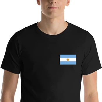 HX Футболки с флагом Аргентины Модная наклейка Футболки с принтом Черный Белый Хлопок Футболки Взрослые Подростки Лето Рубашки с коротким рукавом