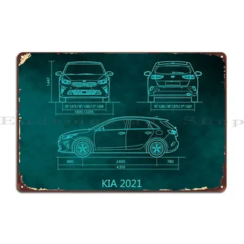 Kia 2021 Металлический знак Настенный декор Настроить дизайн дома Создать жестяной плакат