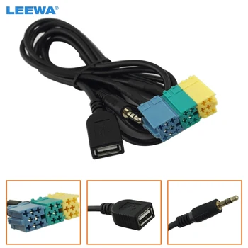 LEEWA 5 шт. 2 в 1 3,5 мм + USB-разъем аудиоадаптер кабель Kia aux кабель CD-плеер для MP3 для Hyundai Kia Sportage #CA3072