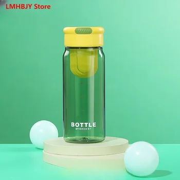 LMHBJY 650 мл Модная летняя пластиковая чашка для воды с градуированной чашкой для переноски Простая, устойчивая к падениям, портативная студенческая чашка
