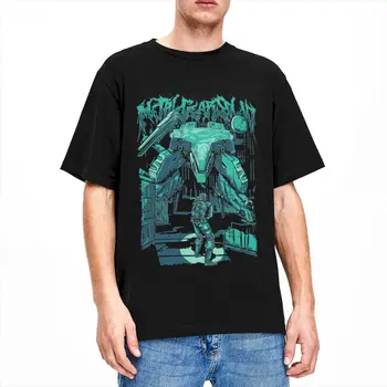 Metal Gear Solid Fan Art Merchandise Футболки для мужчин и женщин Видеоигры Крутые 100% хлопковая футболка с круглым вырезом и коротким рукавом с принтом