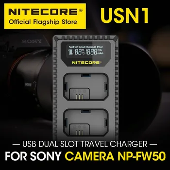 NITECORE USN1 интеллектуальное зарядное устройство для камеры Цифровой двухслотовый USB для батареи камеры Sony NP-FW50 для a6000 a6500 a7 DSC-RXI0 lll
