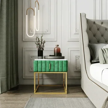 Nordic Круглая прикроватная тумбочка Креативный стол для гостиной Минималистичные удобные ящики Мрамор для домашней спальни Круглый ночной столик