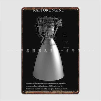 Spacex Raptor Двигатель Spacex Starship Металлические таблички для знаков Проектирование клубного бара Клубная главная жестяная вывеска Плакаты