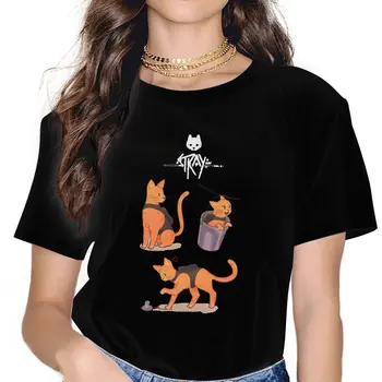 Stray Game Cats Art Футболка Винтажная модная женская футболка из полиэстера O-Neck