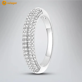 Volayer 925 Кольца из стерлингового серебра Сверкающее кольцо с паве 925 пробы Серебряные женские кольца Обручальные кольца