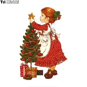 WCS966 11x16,5 см Рождественская маленькая девочка автомобильная наклейка из ПВХ красочные наклейки Водонепроницаемая наклейка на заднее стекло кузова автомобиля