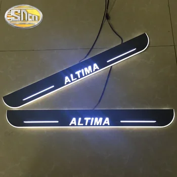 Автомобильная наклейка Акриловая движущаяся светодиодная педаль приветствия Автомобильная потертость Педаль Педаль Порог Дорожка Свет для Nissan Altima 2015-2023