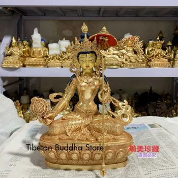 Белый зонтик Медная позолоченная статуя Будды Тибетская 10-дюймовая посуда для Будды Тонкие украшения Seiko Медная статуя высокая 30 см
