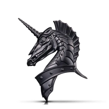 Высококачественная 3D металлическая эмблема боевого коня единорога - антикварное украшение для крыла, двери багажника, мотоцикла - универсальная посадка
