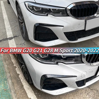 Для BMW G20 G21 G28 318i 320i 325i 330i 330d 330e M Sport 2019-2022 Передняя сторона Canards Бампер Противотуманные фары Отделка кузовных комплектов Тюнинг
