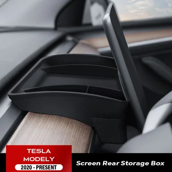  для Tesla Model Y 2021 2022 2023 Обновление экрана Задний ящик для хранения Магнитный скрытый лоток Srorage Аксессуары для коробки для салфеток