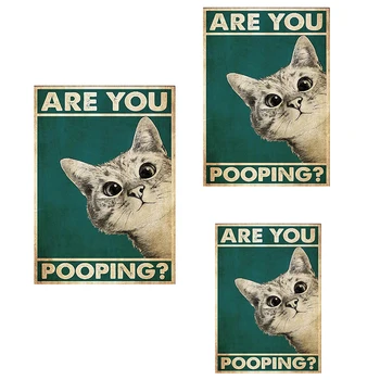Если вы гадите кошке Фотоплакат, Украшение туалета в ванной комнате Гостевой туалет Гостевой туалет
