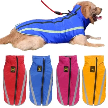  Зимняя теплая одежда для собак для больших собак Светоотражающий жилет Big Dog Куртка Водонепроницаемые пальто для собак Одежда для бульдогов золотистого ретривера