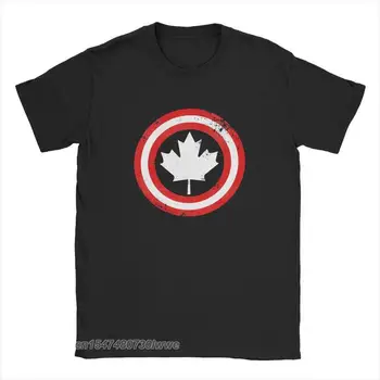 Капитан Канада Белый кленовый лист Крутая мультяшная футболка Супергерой Канадские футболки Топы для мужской одежды