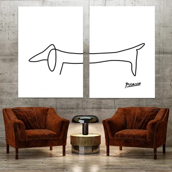 Колбасные сосиски Картины Пикассо, минималистичные принты, рисунки такс, подарки с собачьей любовью, плакаты с сосисками