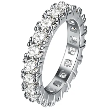 Кольцо с фиолетовыми драгоценными камнями Свадебные украшения из белого циркона Помолвочное кольцо аметистового серебристого цвета кольца на пальцы оптом