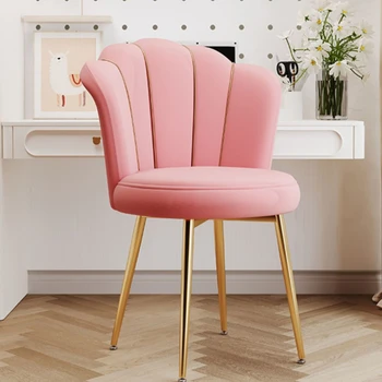 Креативный стул для макияжа с цветком ракушки, компактная спинка, эргономичное кресло, полное ощущение сидения, всематчевый стул для гостиной