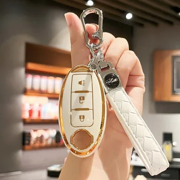 Крышка брелока для ключей от автомобиля, мягкая чехол для ключей с полной защитой для Nissan 370Z для Армады для пинков для Мурано для Rogue для Infiniti