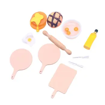 Кукольный хлебный набор Миниатюрный кукольный набор для завтрака Набор для яичного хлеба с подносом для сока для детей'