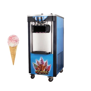  Машина для мягкого мороженого из нержавеющей стали с 3 вкусами Вертикальная многофункциональная машина для клубничного мороженого