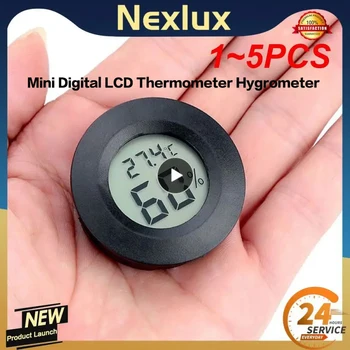  Мини цифровой ЖК-термометр Гигрометр -50 ~ +70 °C Круглый тестер влажности Датчик Детектор для морозильной камеры Коробка для сигар