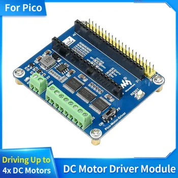  Модуль драйвера двигателя постоянного тока для Raspberry Pi Pico Привод до 4x Двигатель постоянного тока Регулятор 5 В Подходит для вождения 2WD или 4WD для RPI Pico