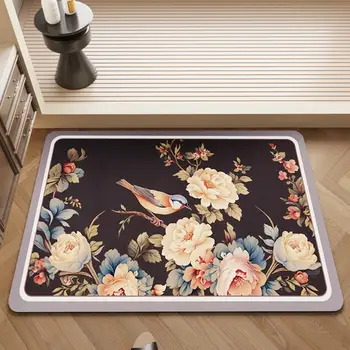  Нескользящий коврик для столешницы Китайский стиль Утолщенный чайный коврик Кухонная столешница Дренажный коврик Водопоглощающая подставка для кухни