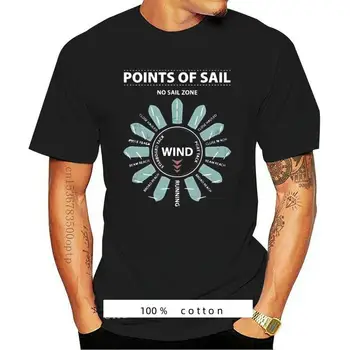 Новая мужская футболка Points Of Sail Футболка Крутая парусная лодка Морская рубашка Футболка Футболка с принтом Футболка