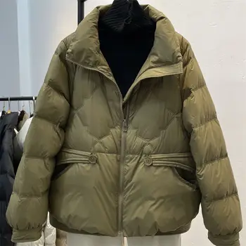 Новые осенне-зимние парки Короткая хлопковая мягкая куртка Женщины Slim Fit Мода Пальто на молнии Женская одежда Tide T250