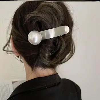  Новый дизайн Большие жемчужные металлические заколки для волос для женщин 2022 Модный держатель для хвоста Краб Шпильки Заколки Аксессуары для волос Головные уборы