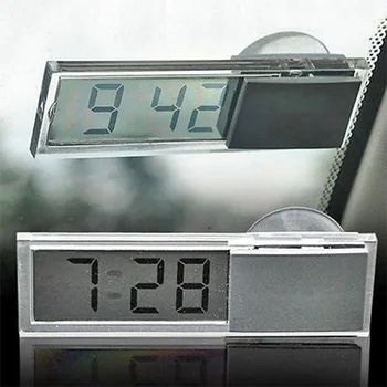  Приборная панель автомобиля Цифровые часы Прозрачный дизайн Часы на присоске Аксессуары для стайлинга автомобиля